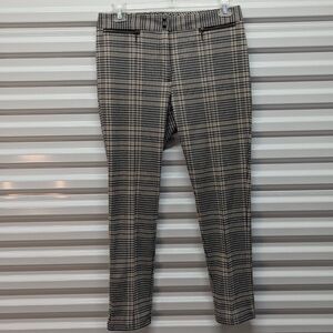 J. McLaughlin Size 12 Yara Houndstooth Plaid Ankle Pants Dress Old Money Classic
